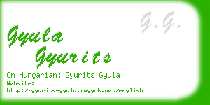 gyula gyurits business card